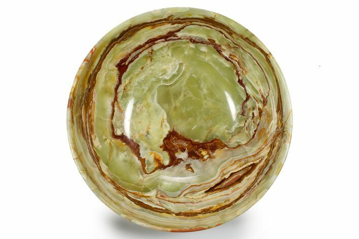 Polished Green Banded Calcite Bowl - Pakistan #264761